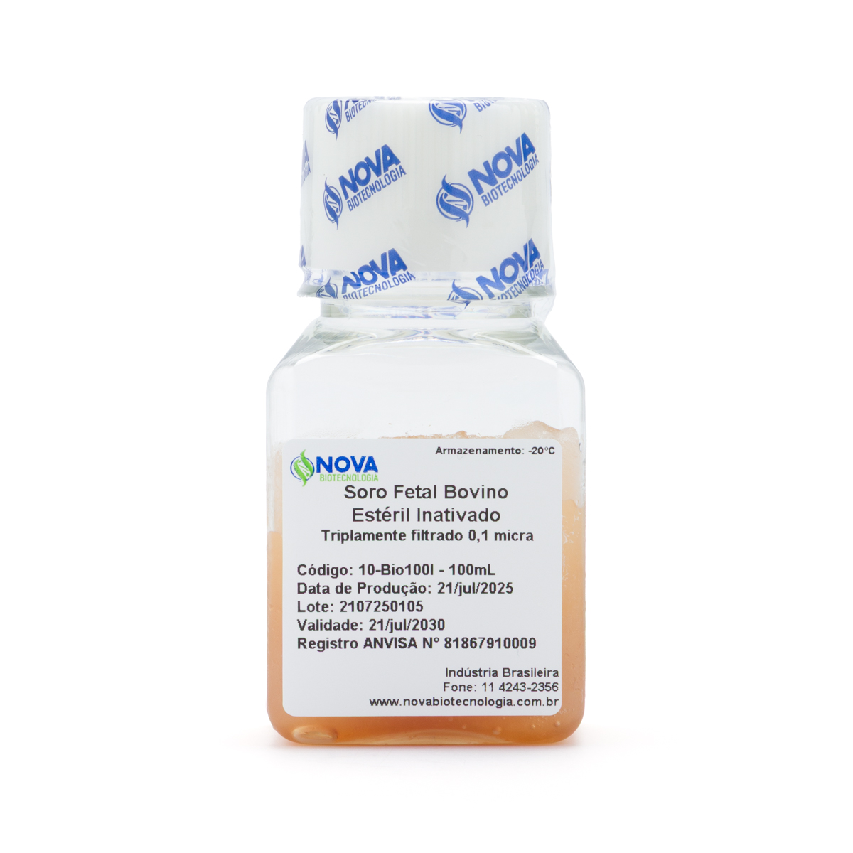 Soro Fetal Bovino – filtrado, estéril, inativado (Nacional) – 100mL