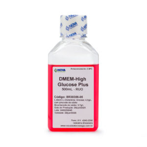 DMEM – High Glucose Plus com L-Alanyl -L-Glutamina [4,0mM/L], com piruvato de sódio [110mg/L], com glicose [4,5g/L] e bicarbonato de sódio [3,7g/L] – 500mL