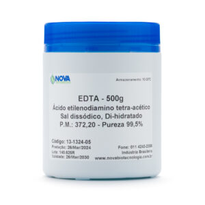 EDTA – ácido etilenodiamino tetracético, di-hidratado, ultrapuro – 500g