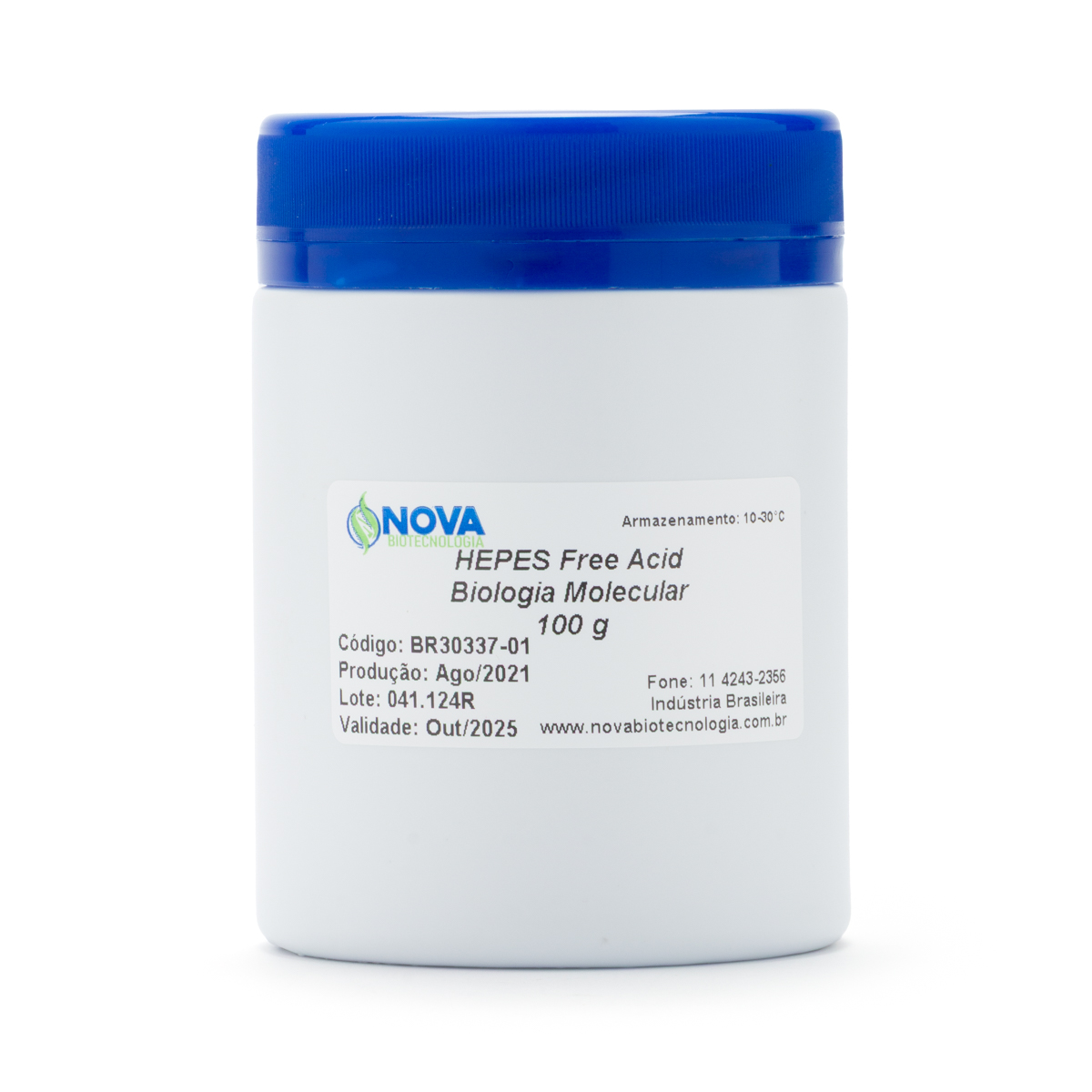 HEPES – Ácido 4-(2-HidroxiEtil)-1-Piperazin EtanolSulfônico) – Grau Biologia Celular em pó – 100g