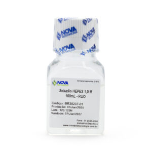 HEPES - Ácido 4-(2-HidroxiEtil)-1-Piperazin EtanolSulfônico) - Solução na concentração 1 Molar - 100mL