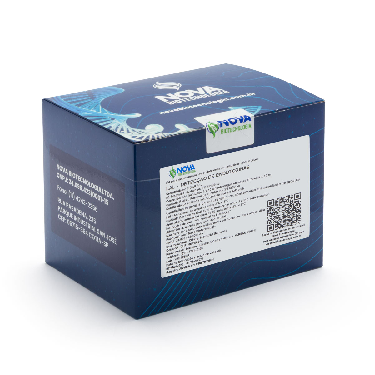 Kit para detecção de Endotoxinas por Gel Clot – LAL.Sensibilidade: 0,06 UE/mL – 50 reações